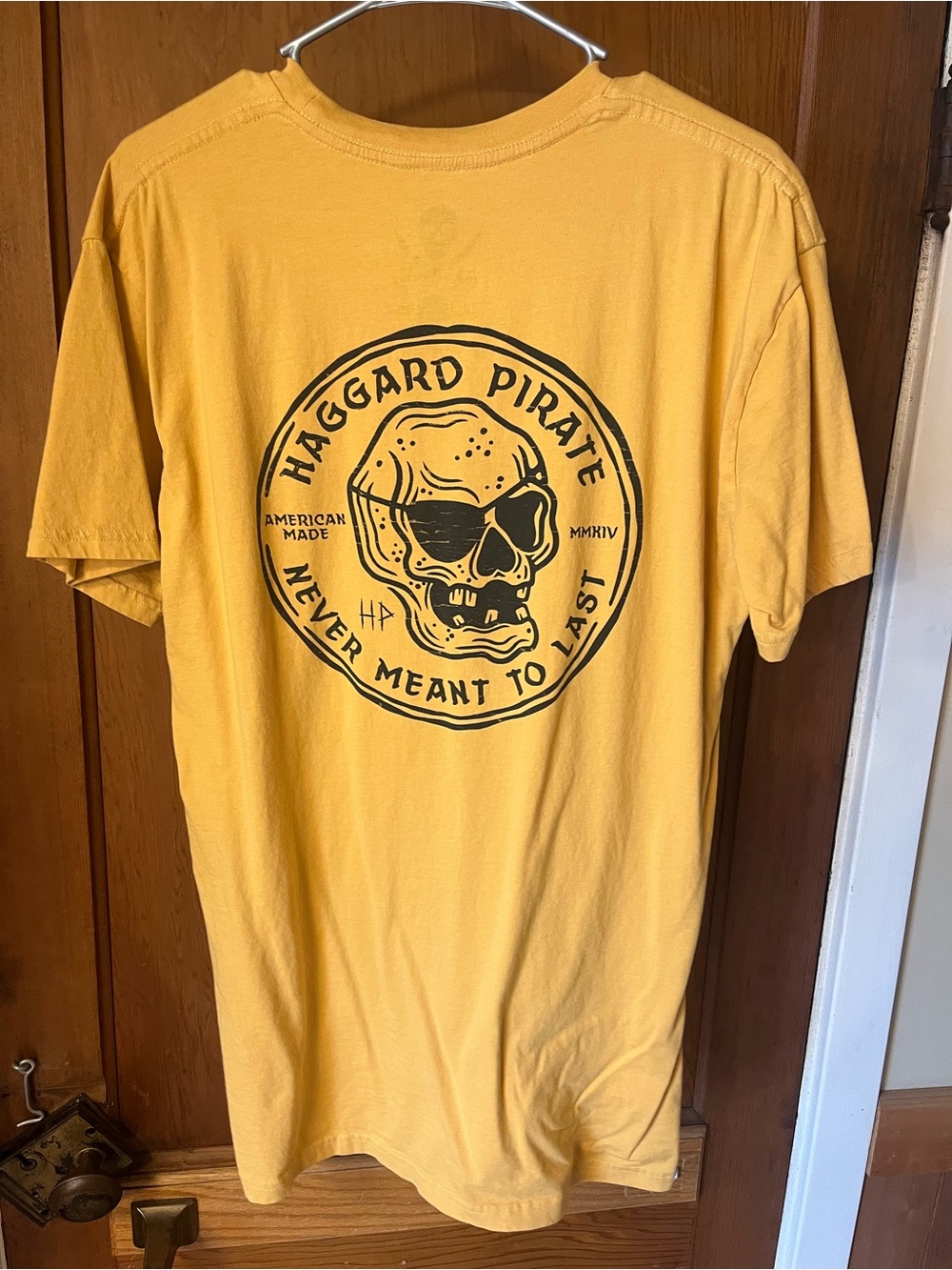 Large Haggard Pirate Men's Yellow Graphic Tee
